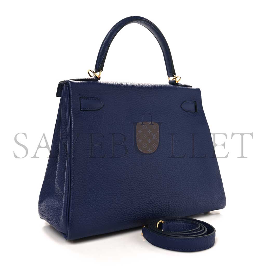 H**mes togo kelly retourne 28 bleu encre (28*22*10cm)